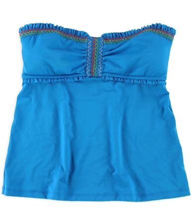 Lucky Brand Womens Stitched Ruffled Bandeau Swim Top - M