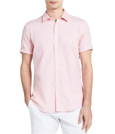 Calvin Klein Mens Dobby Striped Button Up Shirt - M