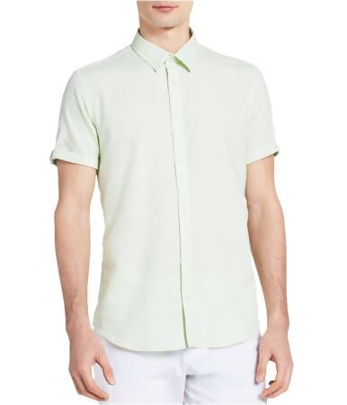Calvin Klein Mens Dobby Striped Button Up Shirt - S