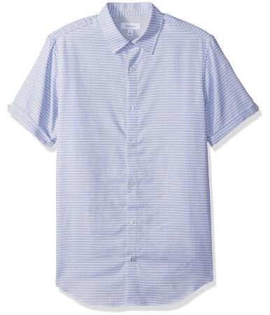 Calvin Klein Mens Dobby Striped Button Up Shirt - M