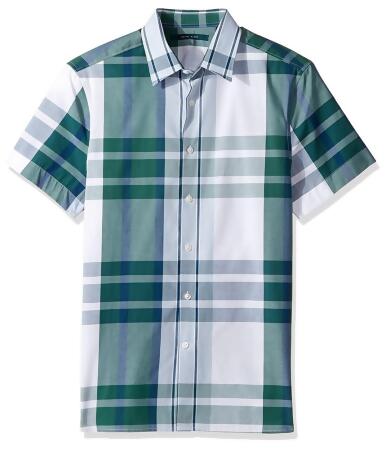Perry Ellis Mens Plaid Button Up Shirt - S