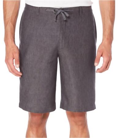 Perry Ellis Mens Linen Chambray Casual Walking Shorts - 32