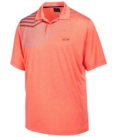 Greg Norman Mens Shoulder-Stripe Performance Rugby Polo Shirt - M
