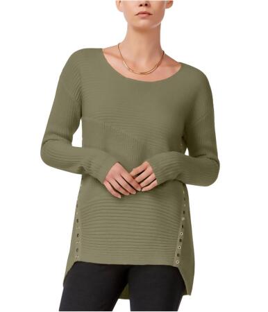 Bar Iii Womens Asymmetrical Grommet-Detail Knit Sweater - L