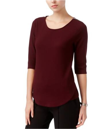 Bar Iii Womens Zip-Detail Crepe Pullover Blouse - S