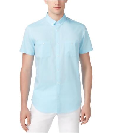 Calvin Klein Mens Micro-Grid Button Up Shirt - XL