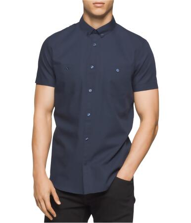 Calvin Klein Mens Micro-Grid Button Up Shirt - S