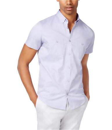 Calvin Klein Mens Micro-Grid Button Up Shirt - L