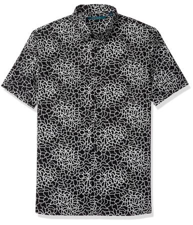 Perry Ellis Mens Geometric Web Button Up Shirt - S