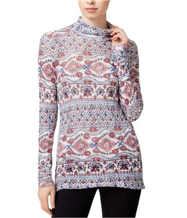 Lucky Brand Womens Printed Turtleneck Graphic T-Shirt - XL