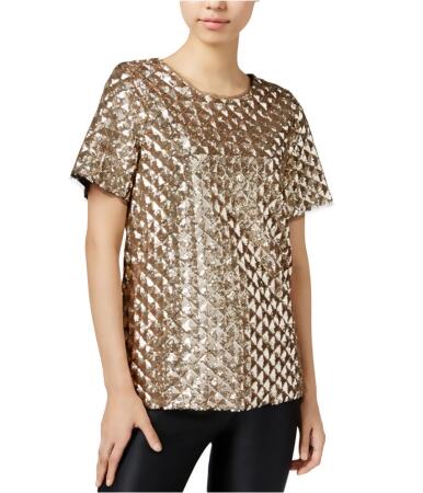 Bar Iii Womens Sequined Embellished T-Shirt - S
