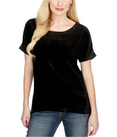 Lucky Brand Womens Velvet Contrast Embellished T-Shirt - L
