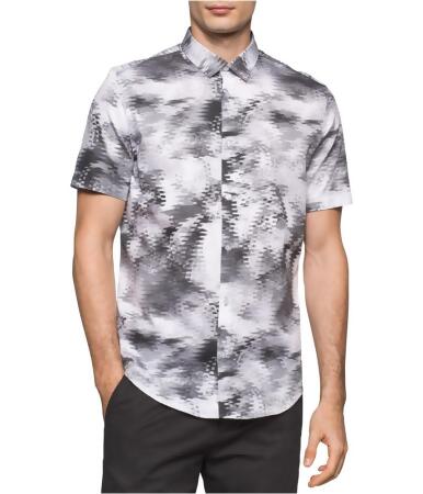 Calvin Klein Mens Fractured Dressy Refined Button Up Shirt - S