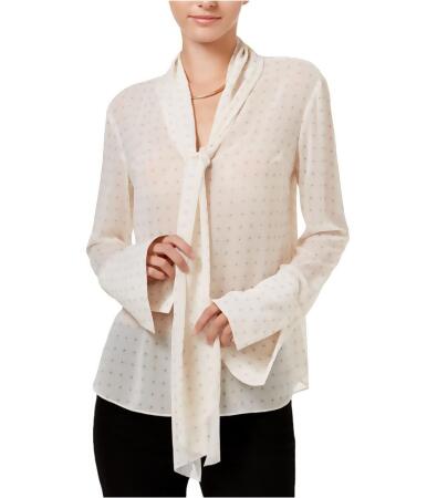 Rachel Roy Womens Tie-Neck Pullover Blouse - M