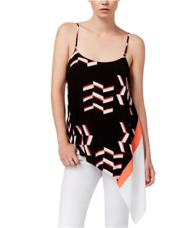 Rachel Roy Womens Printed Draped Tank Top - L