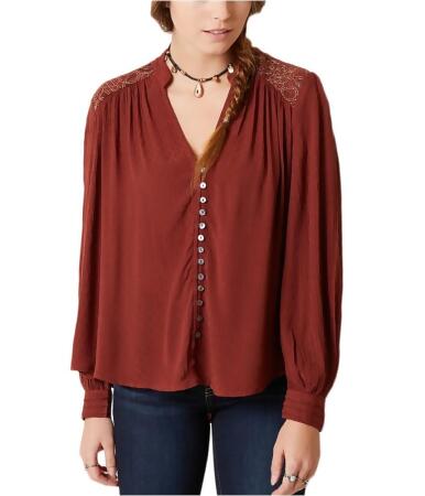 Free People Womens Canyon Rose Peasant Blouse - XS