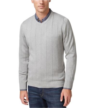 John Ashford Mens V-Neck Striped-Texture Knit Sweater - 2XL