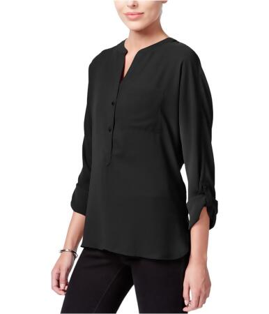 Bar Iii Womens V-Neck Henley Blouse - XXS