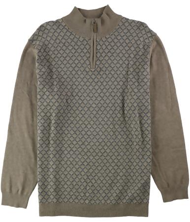 Tasso Elba Mens Patterned Quarter Zip Knit Sweater - XL