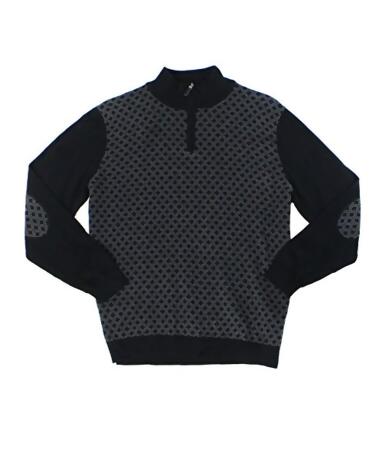 Tasso Elba Mens Patterned Quarter Zip Knit Sweater - S