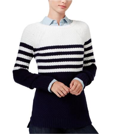 Maison Jules Womens Cross-Stitch Knit Sweater - S