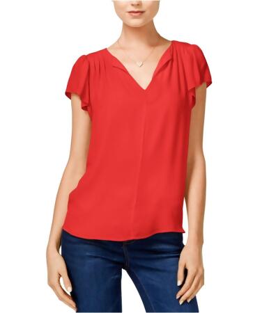 Maison Jules Womens Flutter-Sleeve Pullover Blouse - XXS