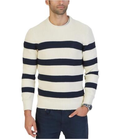 Nautica Mens Brenton Striped Knit Sweater - S