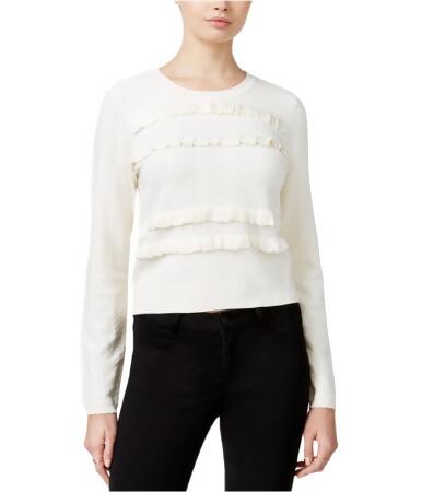 Maison Jules Womens Ruffled Knit Sweater - L