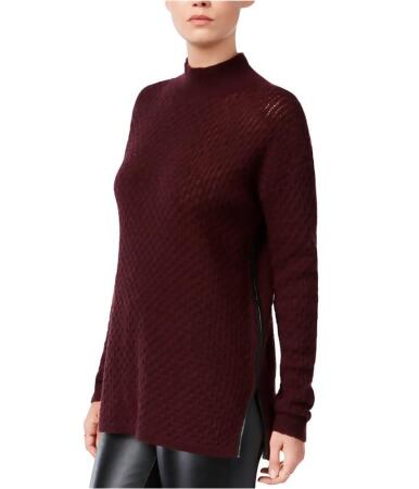 Bar Iii Womens Faux-Leather Trim Knit Sweater - M