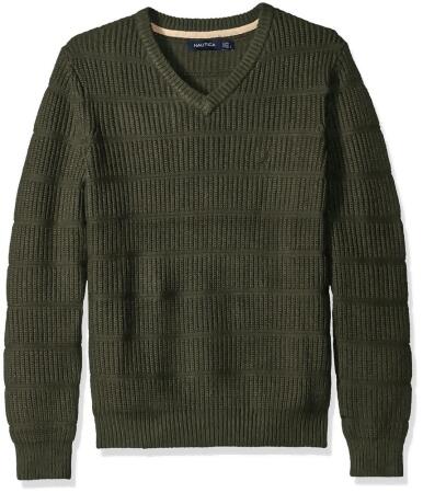 Nautica Mens Knit V-Neck Pullover Sweater - M