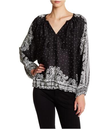 Rachel Roy Womens Filigree Peasant Blouse - M