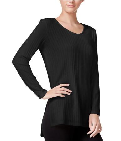 Kensie Womens Ribbed Hi-Lo Knit Blouse - M