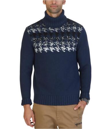 Nautica Mens Engineered Houndstooth Knit Sweater - M