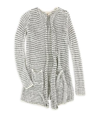 Maison Jules Womens Striped Crochet Cardigan Sweater - XS