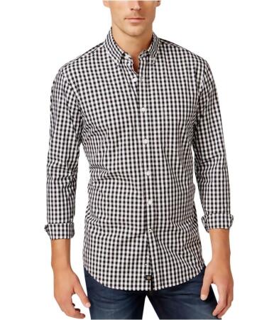 Club Room Mens Gingham Button Up Shirt - L