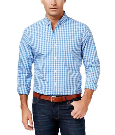 Club Room Mens Gingham Button Up Shirt - M