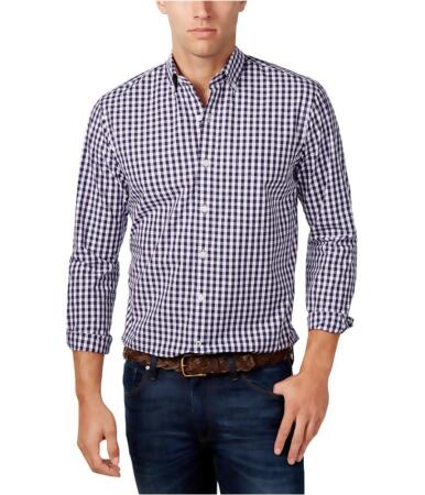 Club Room Mens Gingham Button Up Shirt - L