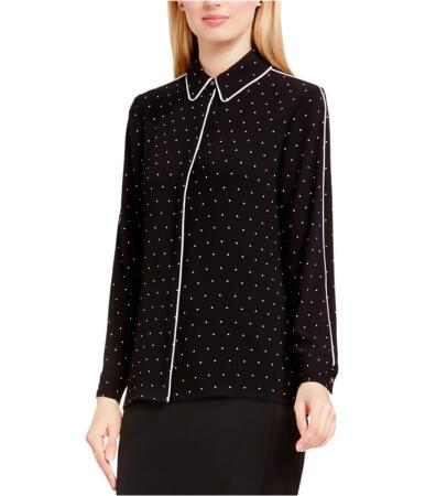 Vince Camuto Womens Pin-Dot Button Down Blouse - S