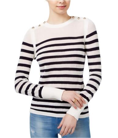Tommy Hilfiger Womens Button-Shoulder Knit Sweater - L