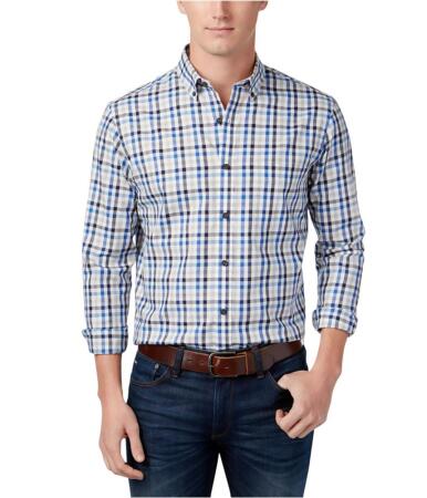 Club Room Mens Classic-Fit Check Button Up Shirt - M