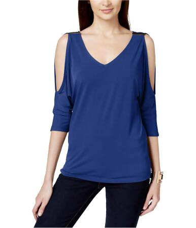 I-n-c Womens Cold-Shoulder V-Neck Pullover Blouse - M