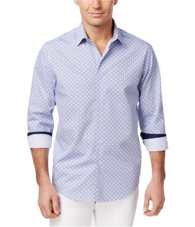Tasso Elba Mens Meddalion Print Button Up Shirt - XL