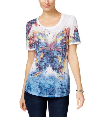 I-n-c Womens Printed Graphic T-Shirt - S