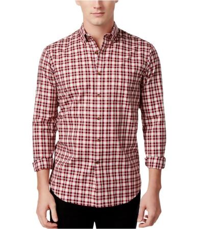 Club Room Mens Plaid Button Up Shirt - M