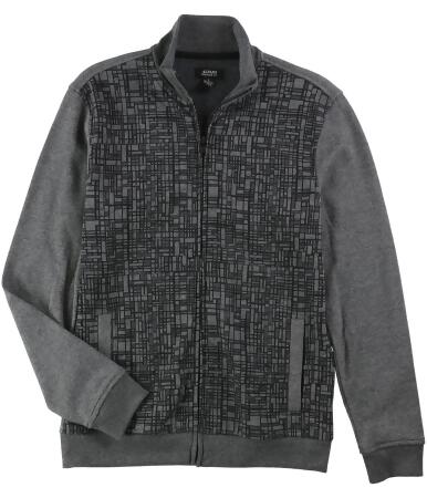 Alfani Mens Abstract Print Fleece Jacket - S