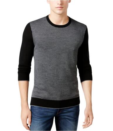 Michael Kors Mens Colorblocked Herringbone Pullover Sweater - M