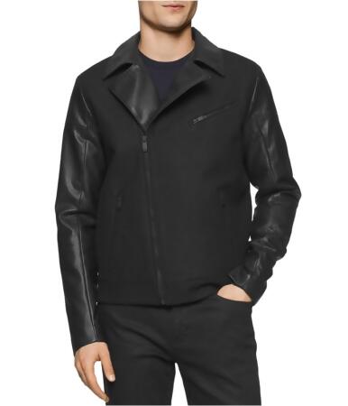 Calvin Klein Mens Faux Leather Motorcycle Jacket - M