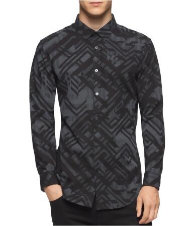 Calvin Klein Mens Geometric Button Up Shirt - XL