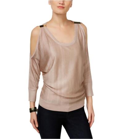 I-n-c Womens Metallic Cold-Shoulder Knit Sweater - M