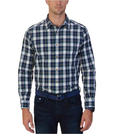 Nautica Mens Chesapeake Plaid Button Up Shirt - S